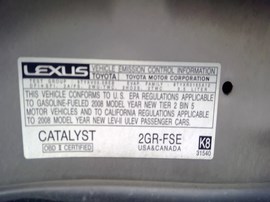 2008 LEXUS IS350, SILVER, 3.5L, AT.  Z25259